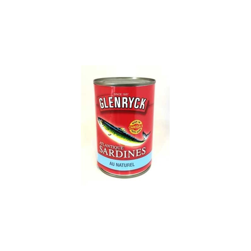 Sardines Pilchards Atlantique au naturel GLENRYCK 400g