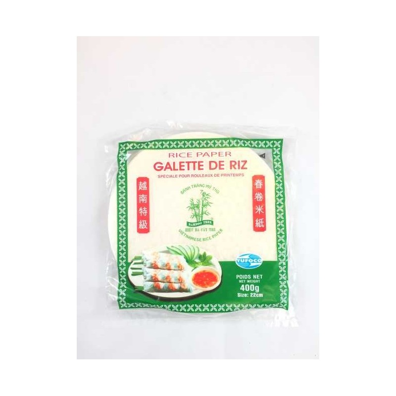 Galette de riz 22 cm spéciale pour rouleaux de printemps TUFOCO 400g