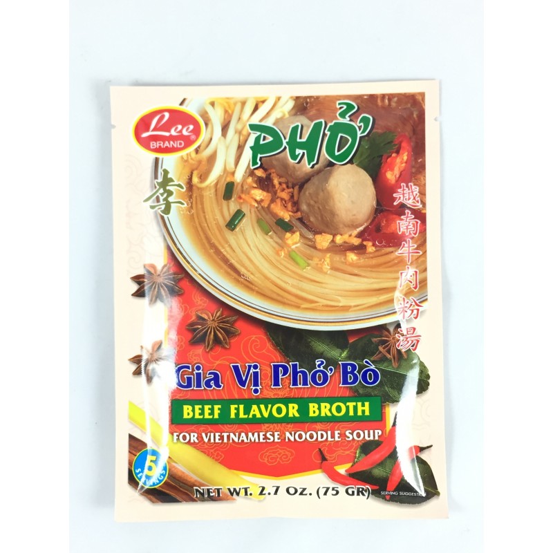 Assaisonnement pour soupe de boeuf Pho instantanée LEE BRAND 75g