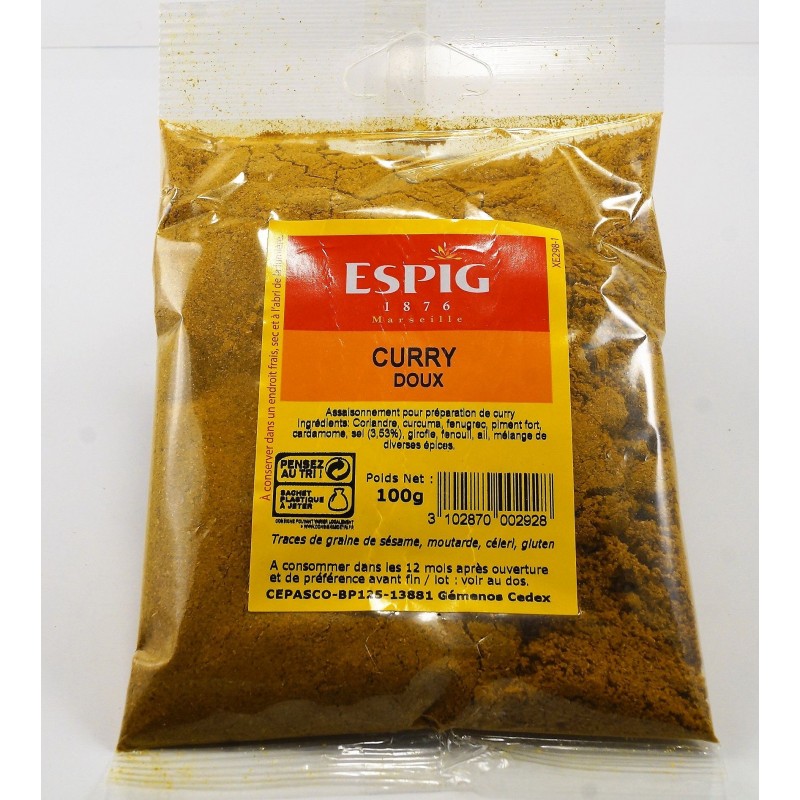 Curry doux moulu - ESPIG 100g