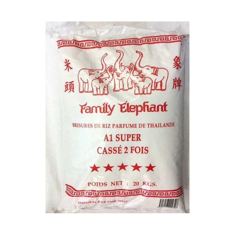 Brisures de riz parfumé cassé 2 fois FAMILY ELEPHANT 20kg