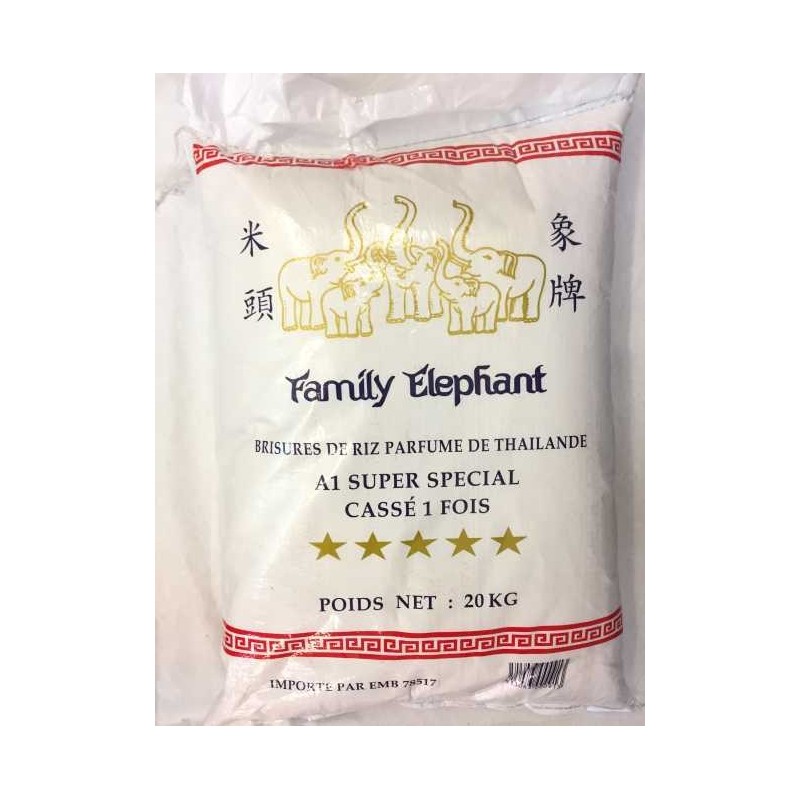 Brisures de riz parfumé cassé 1 fois FAMILY ELEPHANT 20kg