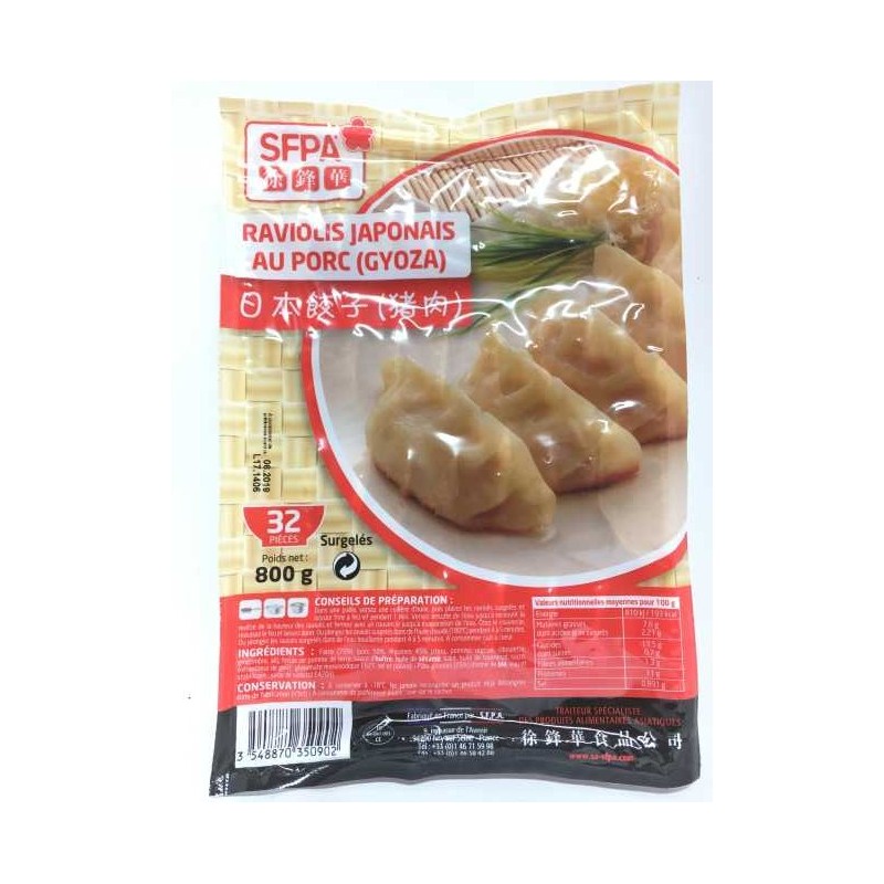 32 Gyozas raviolis Japonais au porc et légumes SFPA 800g