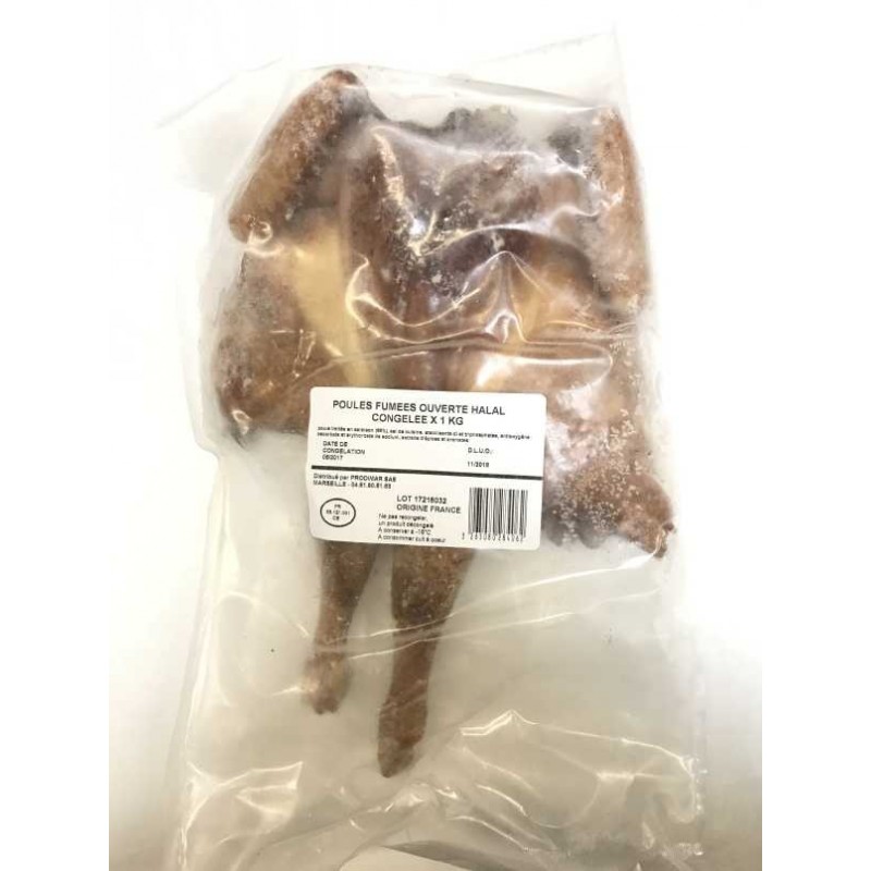 Poule fumée ouverte halal congelée 1kg