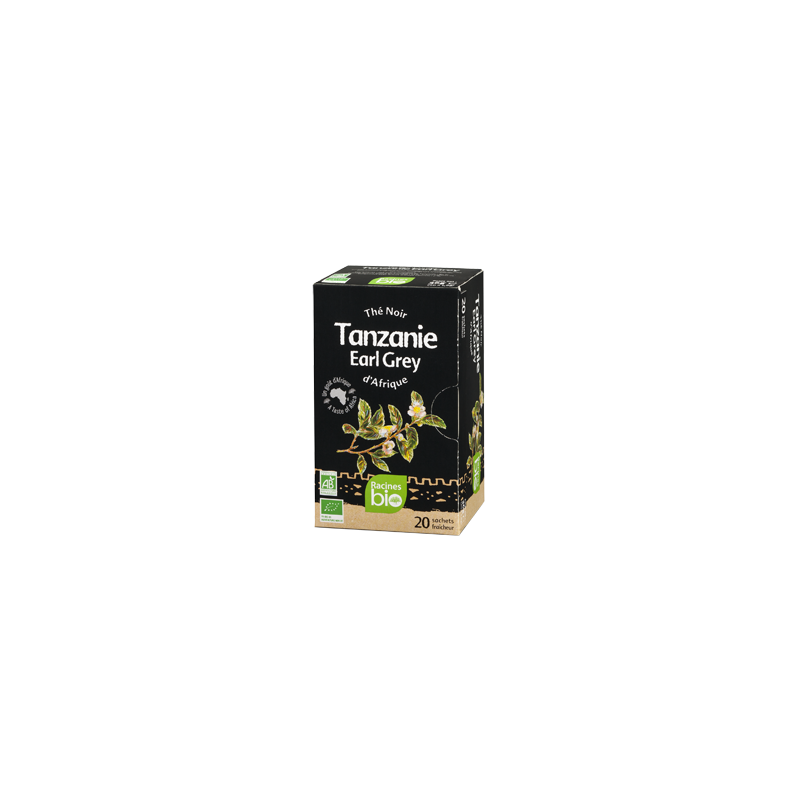 Thé noir Earl Grey TANZANIE - 20 sachets x 1.8g - RACINES BIO 36g