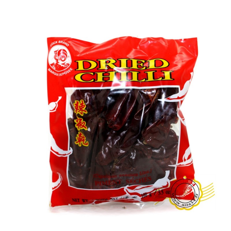 Piment séchés COCK BRAND 100g Piment séchés COCK BRAND 100g